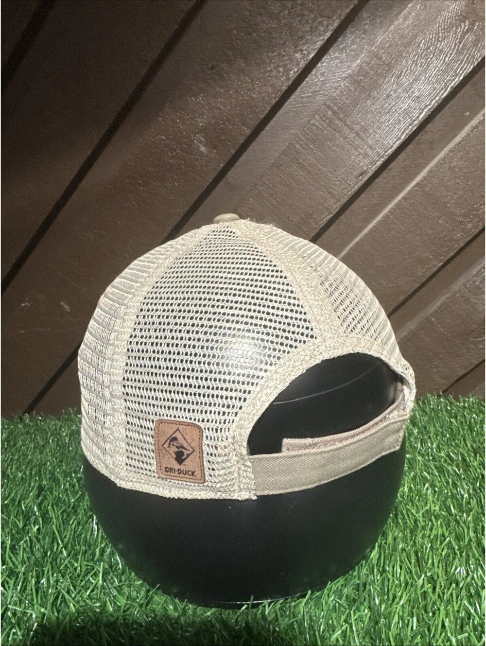 Dri Duck Whitetail Deer Hat Trucker Cap Mesh Back Embroidered Wildlife Khaki